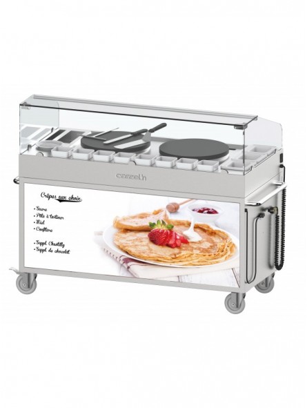 Chariot à crêpières double 40 encastrées