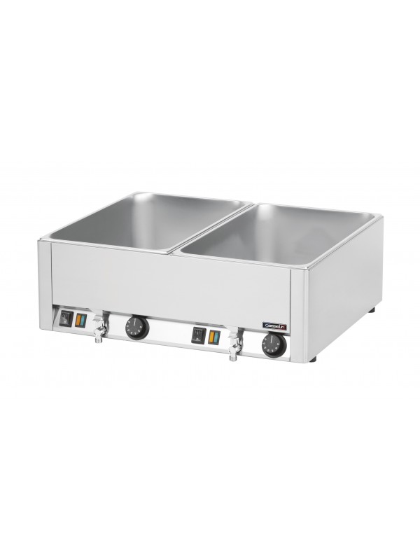 Double bain-marie GN 1/1 avec 2 robinets de vidange