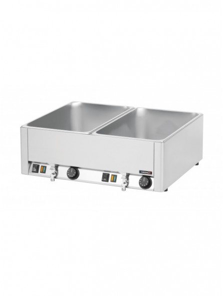 Double bain-marie GN 1/1 avec 2 robinets de vidange
