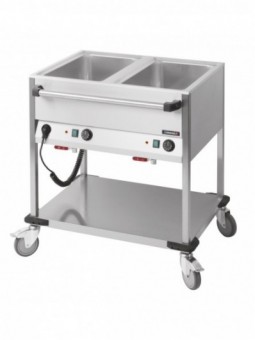 Chariot bain-marie à eau 2 x GN 1/1