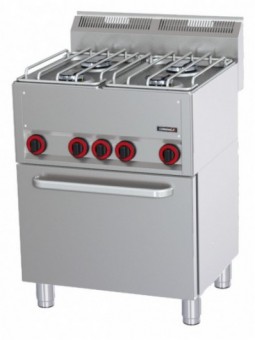 Fourneau gaz 4 feux avec four électrique ventilé GN 1/1 P 66