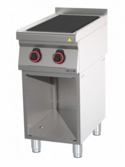 Fourneau électrique 2 plaques coup de feu avec soubassement 40