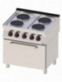 Fourneau électrique 4 feux avec four électrique ventilé GN 1/1 80