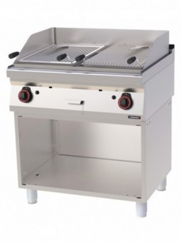 Grill pierre de lave double avec soubassement 80