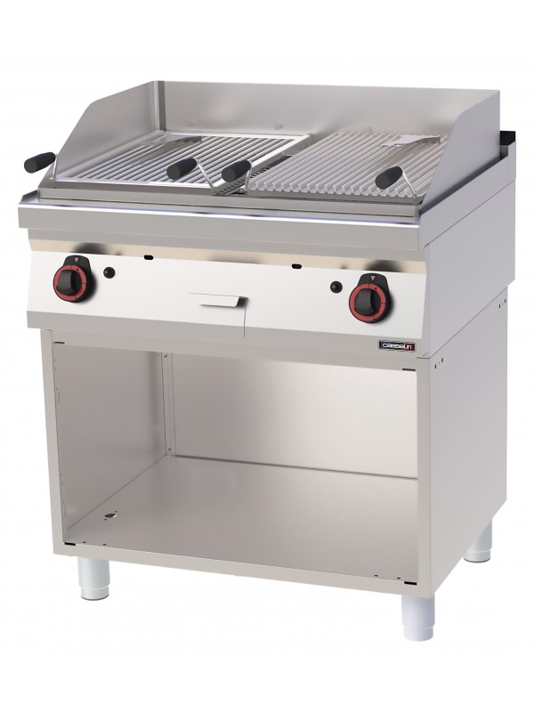 Grill pierre de lave double avec soubassement 80