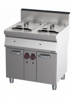 Friteuse gaz avec soubassement 2x15 litres 80
