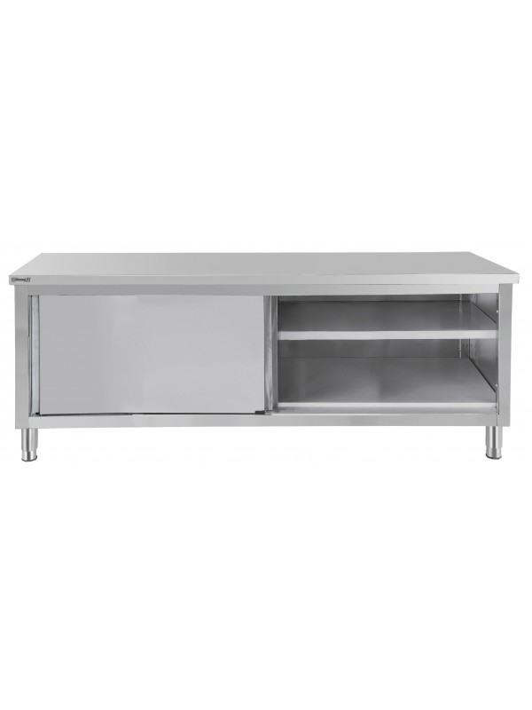 Table de travail Inox 600 avec portes coulissantes 1200 mm