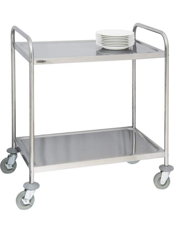 Chariot en inox 2 plateaux