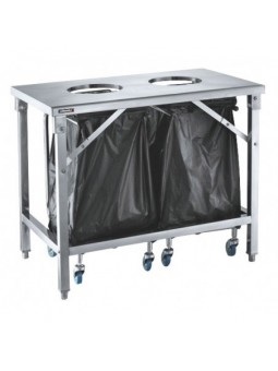 Table de tri 2 trous vide-dechets