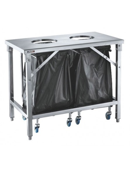 Table de tri 2 trous vide-dechets
