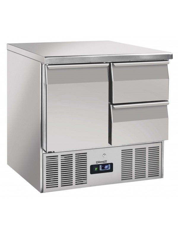 Saladette 2 tiroirs 1 porte GN 1/1
