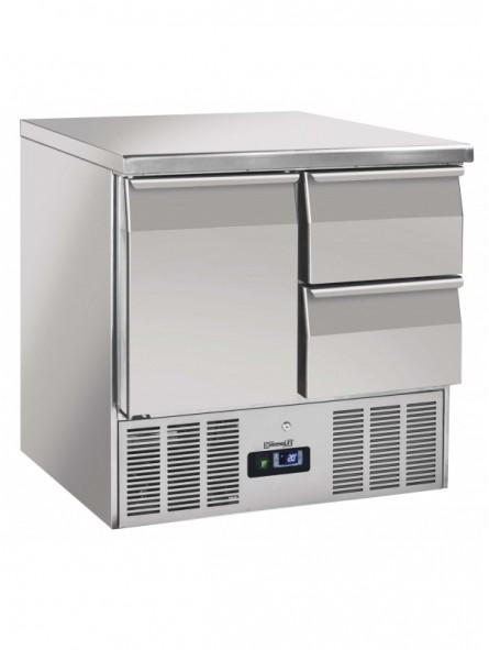 Saladette 2 tiroirs 1 porte GN 1/1