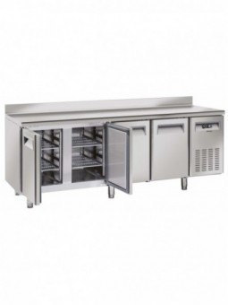 Table réfrigérée avec dosseret 4 portes