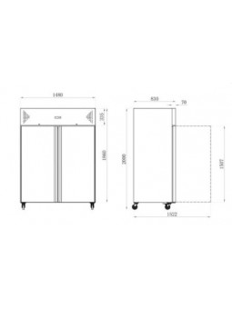 ARMOIRE RÉFRIGÉRÉE INOX GN 2/1 - 1400 L - POSITIVE - 2