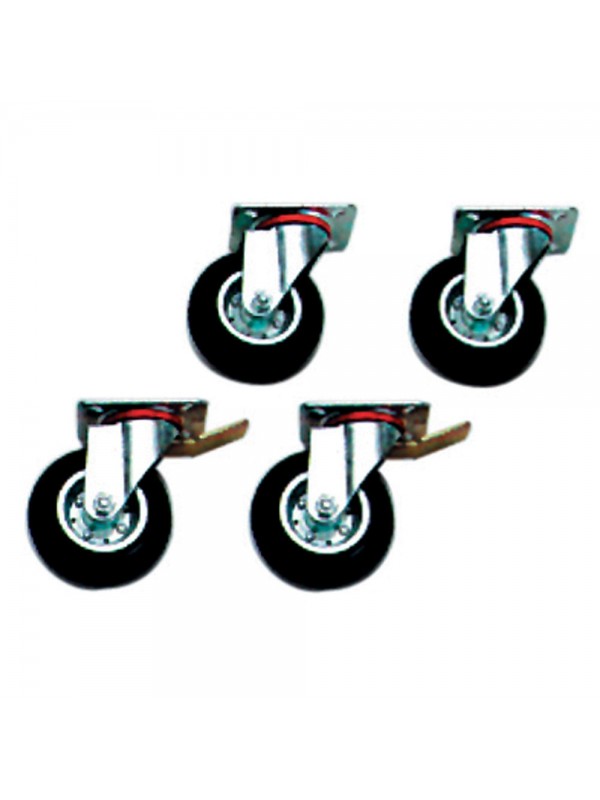 Set of 4 wheels (2 with brakes)
