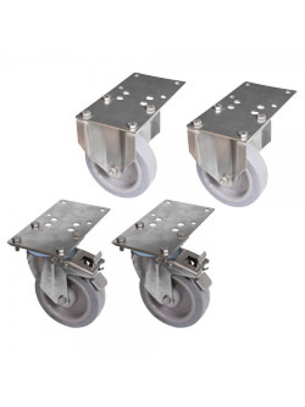 Set of 4 wheels (2 with brakes)