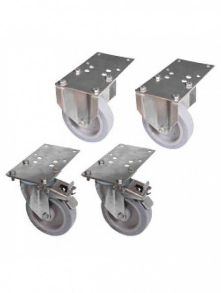 Set of 4 wheels (2 with brakes)