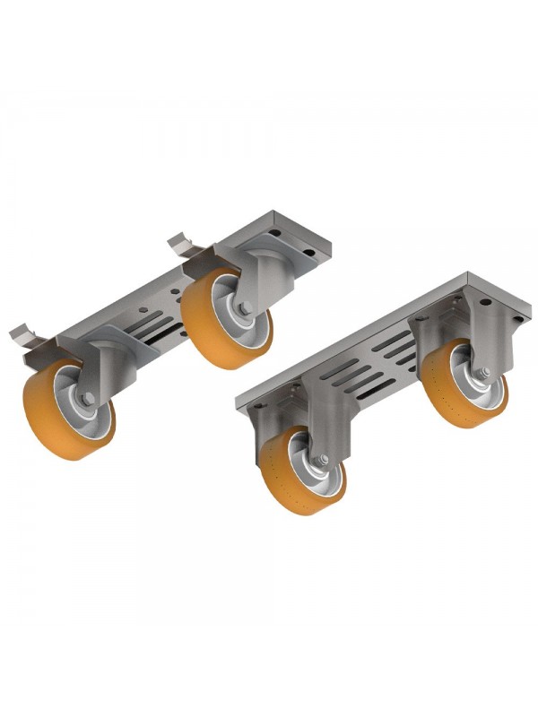 Kit 4 wheels, 2 with brake + 2 omega module 400