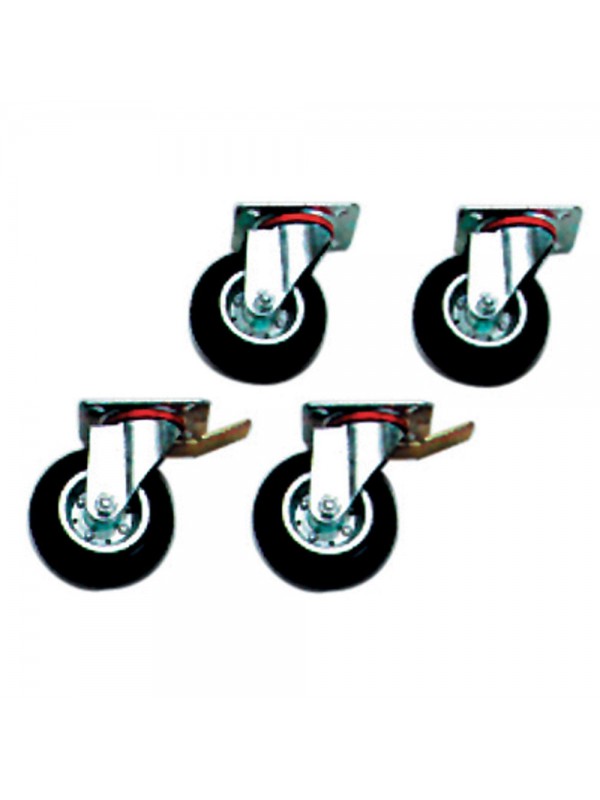 Kit 4 wheels, 2 with brake 6 & 10 GN 1/1