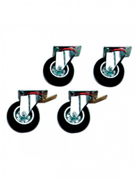 Kit 4 wheels, 2 with brake 6 & 10 GN 1/1