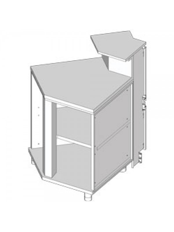 Neutral angle - open 45°, with service tablet