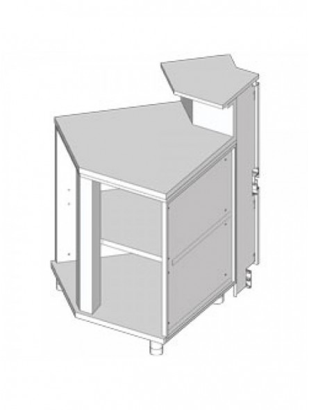 Neutral angle - open 45°, with service tablet
