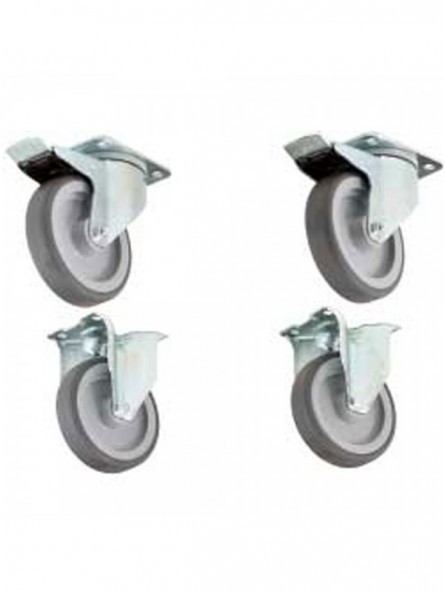 Kit of 4 wheels, 2 with brakes for support & cupboard