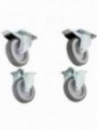Kit of 4 wheels, 2 with brakes for support & cupboard