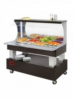 Buffet - Wall refrigerated salad bar, 4x GN1/1-150 (Wengé wood)