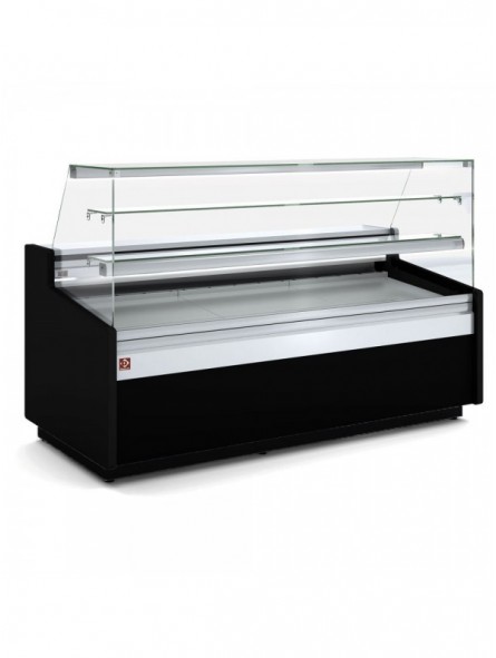 Ventilated counter display, pastry glass, with storage  - BLACK