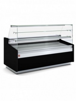 Geventileerde vitrinetoonbank, patisserie glas, met reserve – ZWART