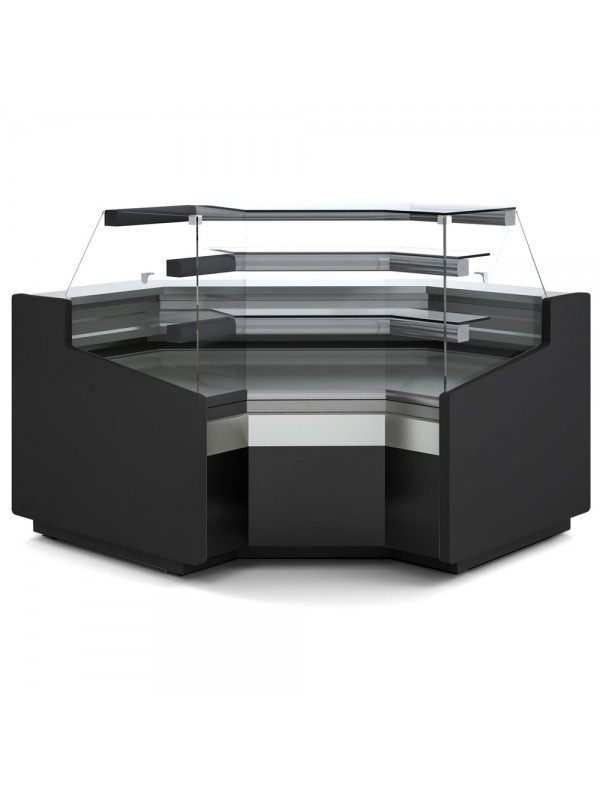 Closed angle 90°, ventilated, low glass, 3 sides - BLACK