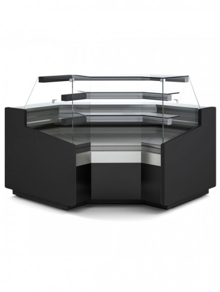 Closed angle 90°, ventilated, low glass, 3 sides - BLACK