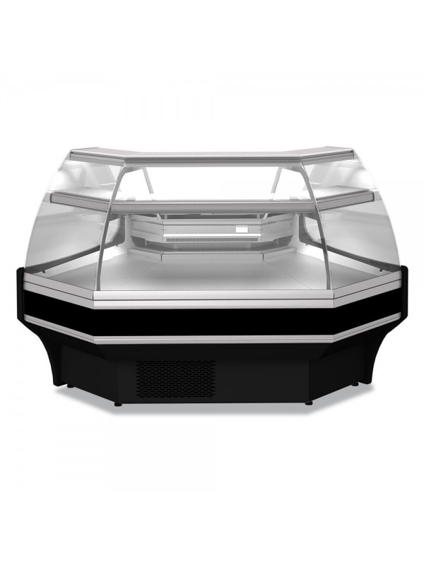 Open angle 90°, ventilated, 3 sides  - BLACK
