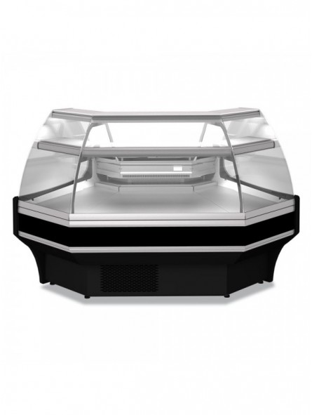 Open angle 90°, ventilated, low glass, 3 sides – BLACK