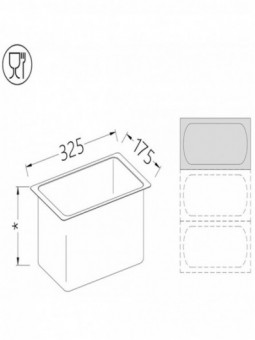 Gastronorm tub 1/3 h65 mm