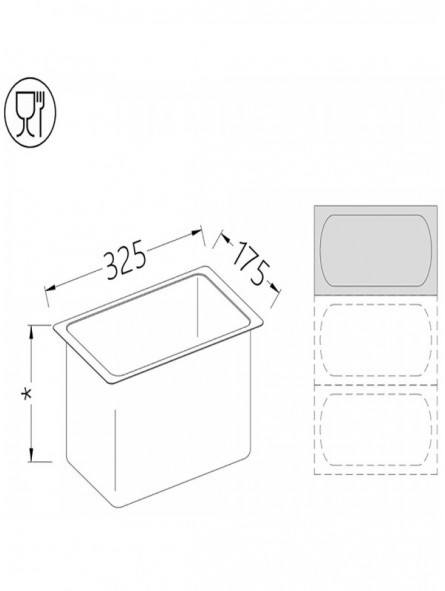 Gastronorm tub 1/3 h65 mm
