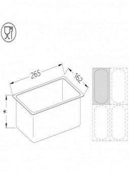 Gastronorm tub 1/4 h100 mm