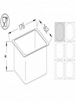 Gastronorm tub 1/6 h65 mm