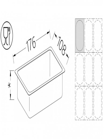 Gastronorm tub 1/9 h65 mm