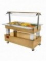 Warming/bain-marie salad bar, 4x GN1/1-150 (Wood light oak)