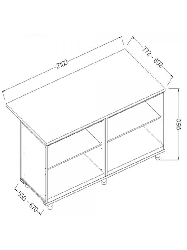 Neutral bar counter units_cashier section
