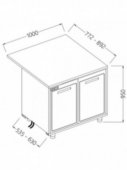 Comptoirs de bar réfrigérés T.N. avec moteur à distance_section caisse