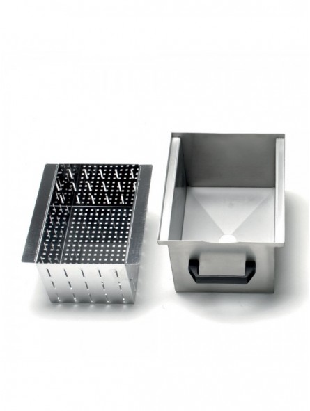 Stainless tray with filter for discharge (10-18 kg)