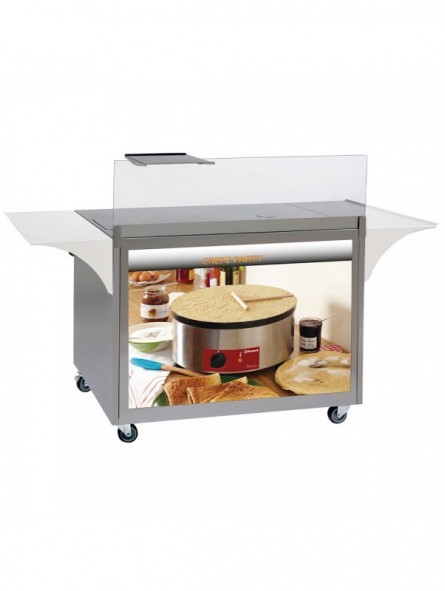 Stainless steel pancakes cabinet, on wheels