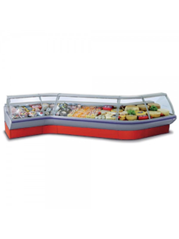 Ventilated counter with storeroom, with group