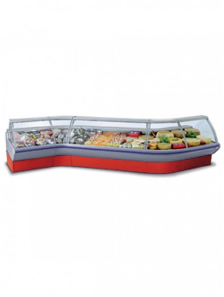 Ventilated counter with storeroom, with group