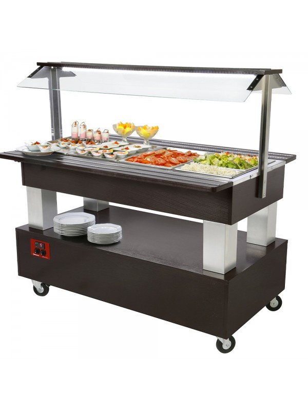 Buffet - Salad bar réfrigéré, 4x GN 1/1-150 (bois Wengé)