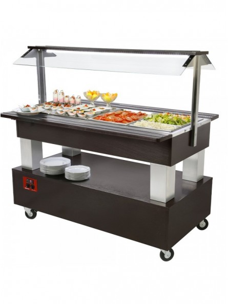 Buffet - Salad bar réfrigéré, 4x GN 1/1-150 (bois Wengé)