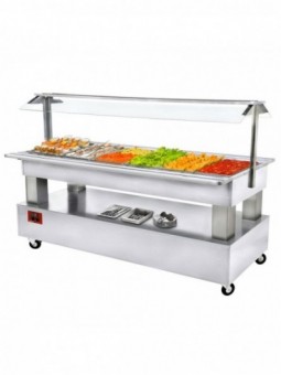 Buffet - Refrigerated salad bar, 6x GN1/1-150 (white wood)